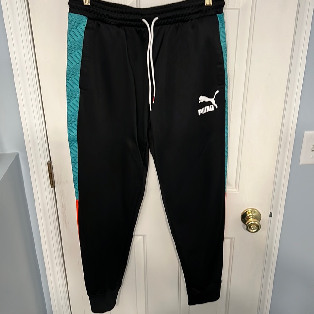 Puma Black Blue and Orange Joggers